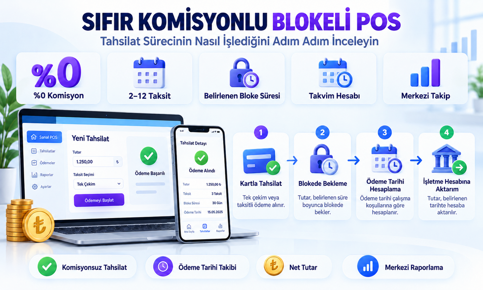 Sıfır Komisyonlu Blokeli POS