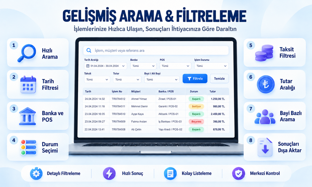 Gelişmiş Arama & Filtreleme